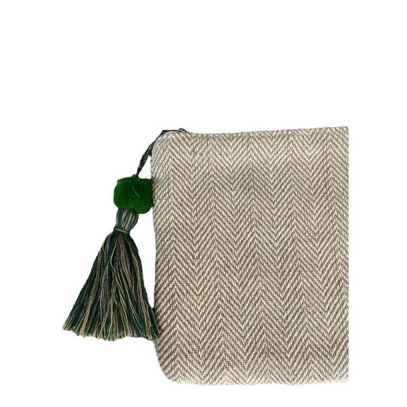 Unbranded Cream Leaf Embroidered Clutch Makeup Bag - Picture 4 of 5